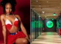 A collage of Afro beat sensation Ayra Starr and Spotify headquarters in Stockholm.