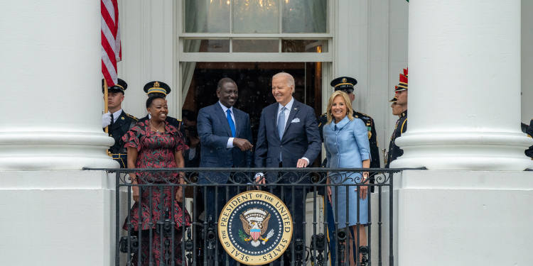 From left: First Lady Rachel Ruto, President William Ruto, US President Joe Biden, and Furst Lady Jill Biden pose for a photo at White House on Thursday, May 23, 2024. Photo/White House