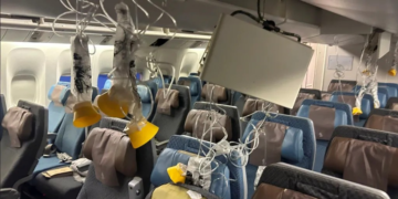 The Cabin after the emergency landing in Bangkok. Photo/Courtesy