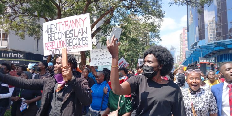 Protestors in Nairobi on June 25 2024. PHOTO/ TKT