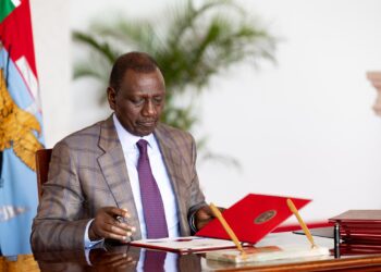 President William Ruto assenting to the appropriations bill 2024 on July 28, 2024. PHOTO/PCS.