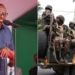 A collage of Defense Cabinet Secretary Aden Duale and a convoy of KDF soldiers.