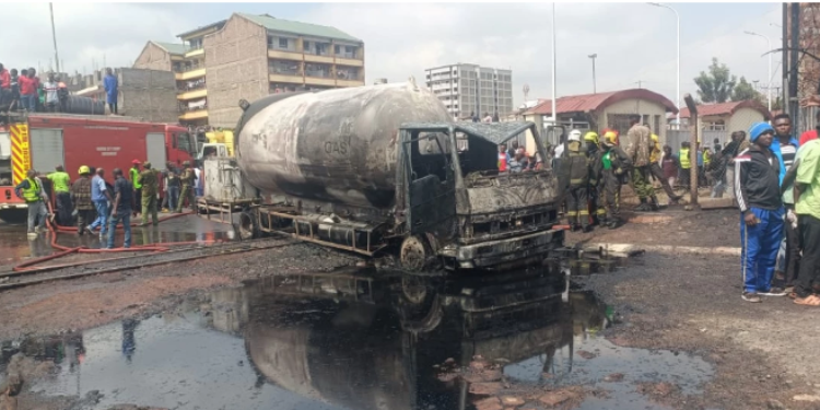 Image of the exploded LPG tanker. Photo/Courtesy