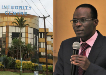 A photo collage of EACC headquarters and NITA Director General Stephen Ogenga. PHOTO/Courtesy.