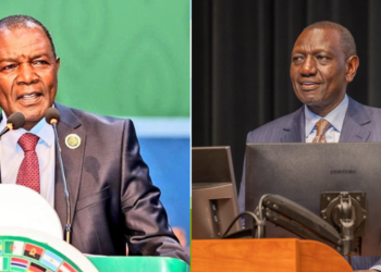 A photo collage of President William Ruto and Treasury CS Njuguna Ndung'u.PHOTO/PCS.