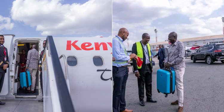 DP Gachagua Boards Kenya Airways Flight to Mombasa