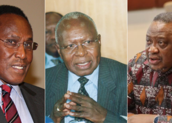 Former finance ministers, from left: George Saitoti, Simeon Nyachae and Uhuru Kenyatta. PHOTO/Courtesy.