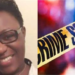 A side-to-side photo of the late Monica Kivuti (left) and Police crime tape (right). Photo/Coutesy