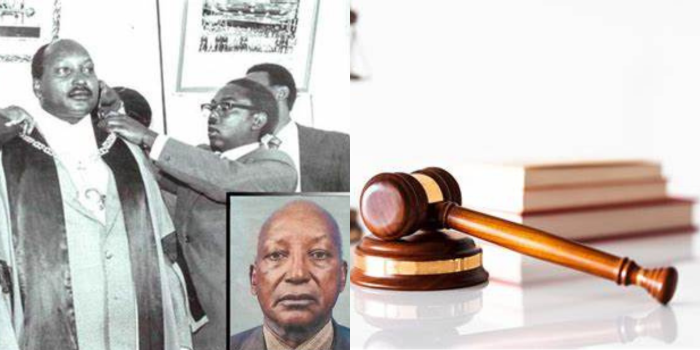 side to side photo of a gavel and former Nakuru Mayor Joseck Thuo. Photo/Courtesy