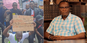 A collage of protesters and Political Analyst Mutahi Ngunyi. PHOTO/ Courtesy