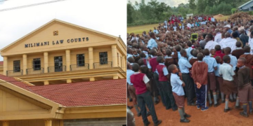 A collage of Milimani Law Courts and learners. photo/ Courtesy