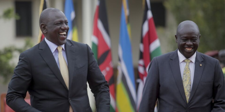 President William Ruto (left) with Deputy President Rigathi Gachagua. Photo\Courtesy