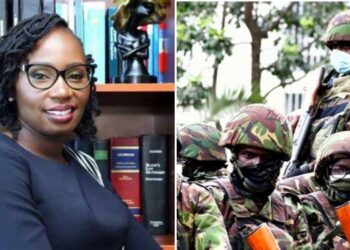 Collage of LSK president Faith Odhiambo & KDF troops deployed in Nairobi. PHOTO/Courtesy