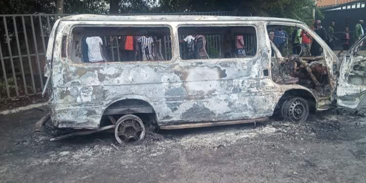 A photo showing the aftermath of the explosion incident in Embakasi. 