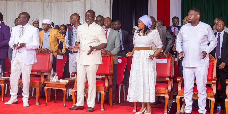 President William Ruto and DP Rigathi Gachagua at Nakuru High School for the National Akurino Conference on June 9, 2024. PHOTO/PCS.