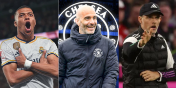 A collage of Kyllian Mbappe, Antonio Conte and Jose Mourinho. PHOTO/ Courtesy