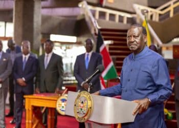 Azimio leader Raila Odinga speaking after President William Ruto assented to the IEBC Bill on July 6, 2024. PHOTO/PCS.