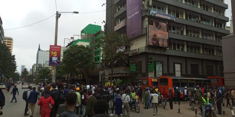 Protestors in Nairobi CBD on July 16. PHOTO/ TKT