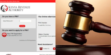 A side-to-side photo of Kra website (left) and court clipart (right). Photo/Cortesy