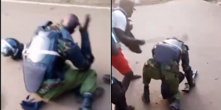 Police Officer Captured Being Attacked by Mob in Video