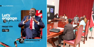 A side-to-side photo of President Ruto’s twitter(X) poster (left) and President Ruto in an Online meeting with Haiti Transitional Presidential Council, chaired by Engineer Edgard Leblanc Fils on 19th June 2024. Photo/ President Ruto (X)