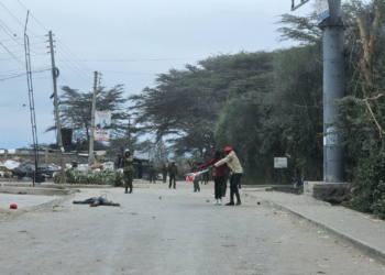 Man Allegedly Killed by Police in Kitengela Protests. photo/ Mercy Juma
