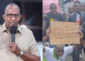 Side to side photo of Defence CS Aden Duale and Protestors in Nairobi County in June 2024. PHOTO/ courtesy