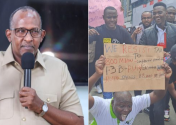 Side to side photo of Defence CS Aden Duale and Protestors in Nairobi County in June 2024. PHOTO/ courtesy