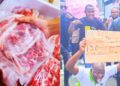 Protestors and meat