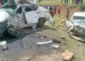 Vehicles involved in a road accident near the IIbisil area on Saturday morning, January 22, 2022.PHOTO|COURTESY