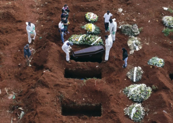 AP | Cemetery workers in Brazil bury a victim of Covid-19, which has now claimed 3 million lives around the world.
