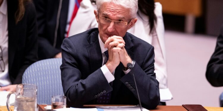 AFP | Mark Lowcock, undersecretary-general for humanitarian affairs, pictured at a meeting of the Security Council in 2019