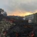 Fire and strong fumes emanated from the blackish molten rock | AFP