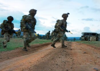 The soldier who confessed to the 2012 crime was a member of the British Army Training Kenya, similar to the soldiers pictured during training in March 2018 | AFP