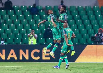 Comoros' players celebrate after scoring the opening goal of an Africa Cup of Nations Group C match in Garoua on Tuesday | AFP