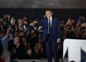 Emmanuel Macron on his arrival at the Champ de Mars in Paris. Thomas Coex | AFP