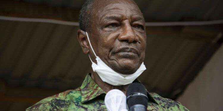 Former president Alpha Conde was ousted by mutinous soldiers last year | AFP
