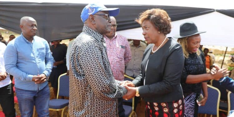 Kitui governor Charity Ngilu has thrown her support behind former Senator David Musila.Photo/Courtesy