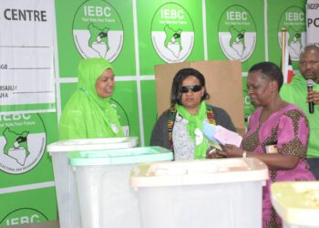 IEBC officials during the voting simulation exercise at Bomas.Photo/Courtesy