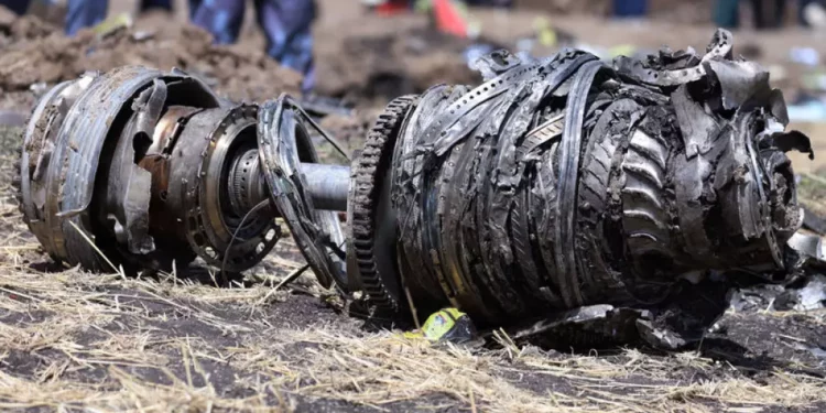 Remains of Boeing 737 Max that was involved in a grisly accident in Ethiopia in 2019, killing 157 people. 
Photo: Courtesy