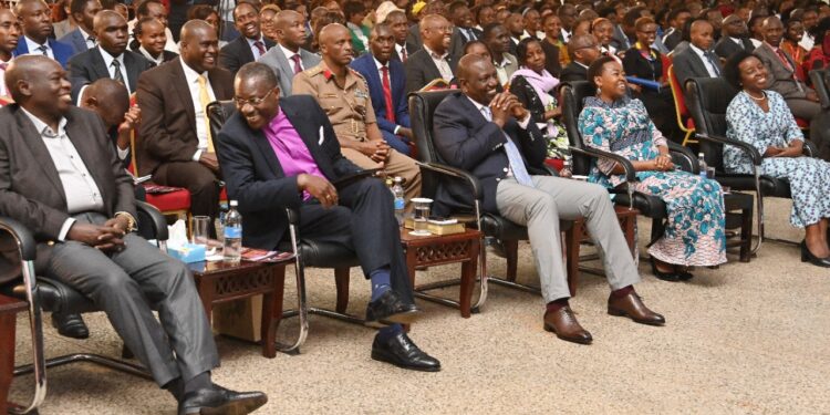 President William Ruto and his Deputy Rigathi Gachagua during a church service at CITAM,Karen,Nairobi.Photo/State House,Kenya