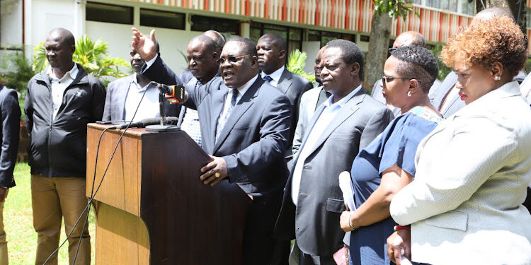 Luo professionals addressing the media in Nairobi.Photo/Courtesy