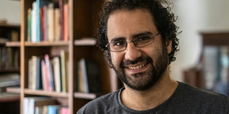 Egyptian activist Alaa Abdel Fattah, now in jail and on a hunger and water strike, pictured on at his home in Cairo in 2019: IMAGE/AFP