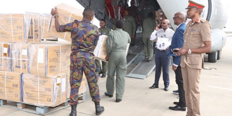 Food and medical supplies donated to South Sudan by Kenyan government. PHOTO/William Ruto/Facebook