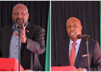 A collegiate of KANU boss Gideon Moi and SG Nick Salat.The two are said to have fallen out.Photo/Courtesy