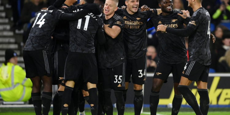 Gabriel Martinelli celebrates scoring Arsenal's fourth goal against Brighton: IMAGE/Courtesy
