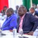 President William Ruto, his Deputy Rigathi Gachagua and Prime Cabinet Secretary Musalia Mudavadi during the Kenya Kwanza Cabinet Secretary's retreat.PHOTO/COURTESY
