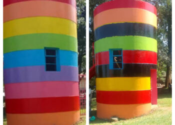 Rainbow Colored play tower
