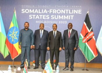 Horn of Africa Heads of State during the Somalia Frontline States Summit in Mogadishu.Photo/PCS