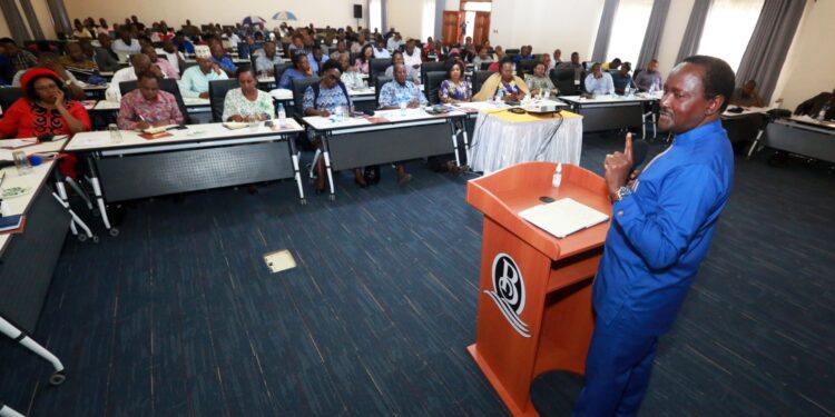 WIPER leader Kalonzo Musyoka addressing a party meeting in Naivasha.Photo/Kalonzo Musyoka,Twitter